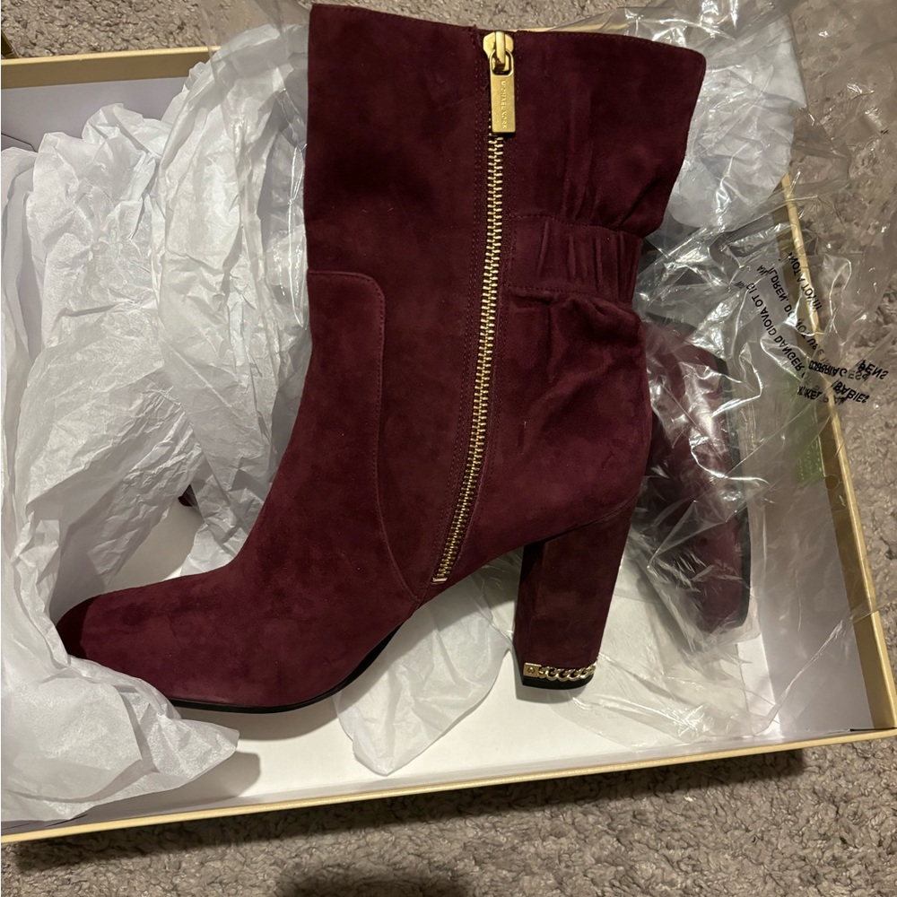 Michael Kors Gold Trimmed Boot / Burgundy color!!!